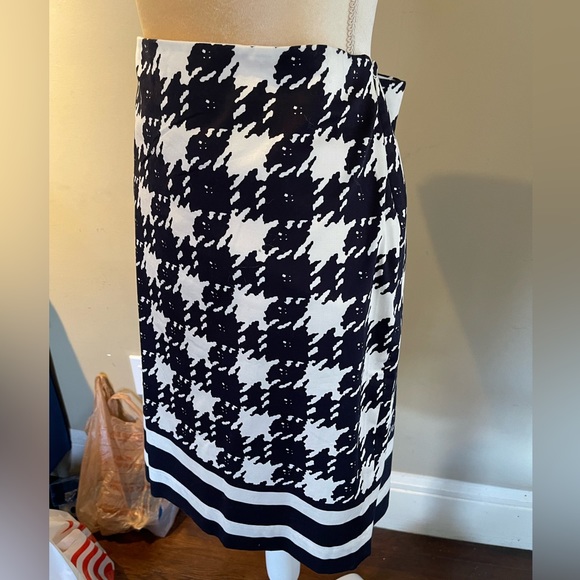 NWT Limited Navy & White Houndstooth Pencil Skirt size 16 - Picture 2 of 12